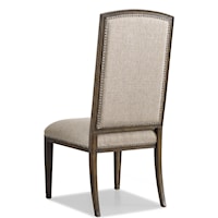 Transitional Upholstered Dining Side Chair with Nailhead Trim