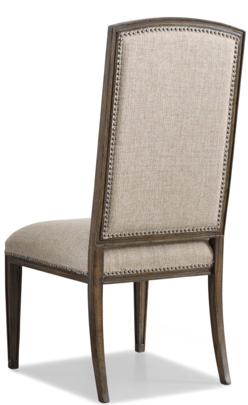 Transitional Upholstered Dining Side Chair with Nailhead Trim