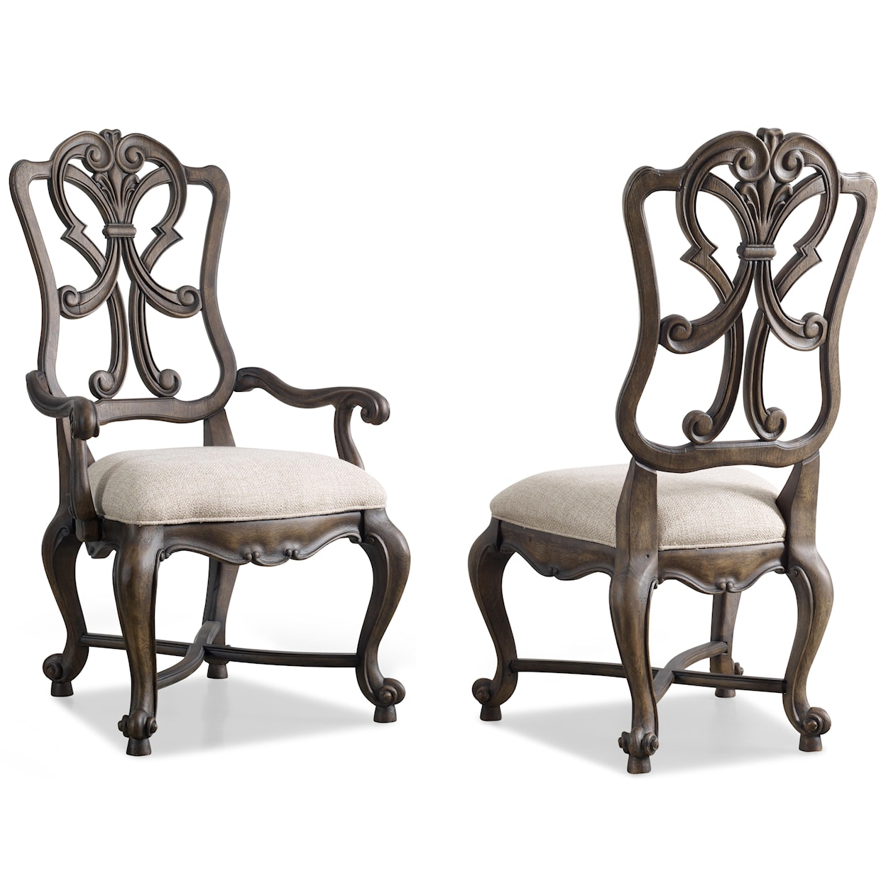 Hooker Furniture Rhapsody Scroll Wood Back Side Chair