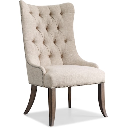 Transitional Button Tufted Dining Chair with Nailhead Trim