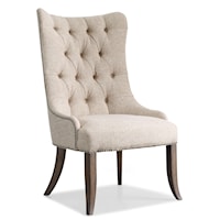 Transitional Button Tufted Dining Chair with Nailhead Trim