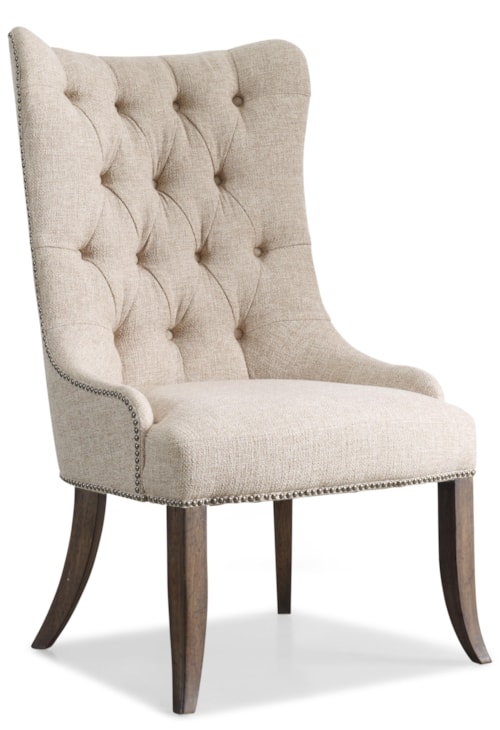 Transitional Button Tufted Dining Chair with Nailhead Trim