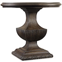 Traditional Urn Pedestal Nightstand with Leaf Carving Base