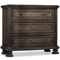 Traditional 3-Drawer Bachelor's Chest with Touch Light and Outlets