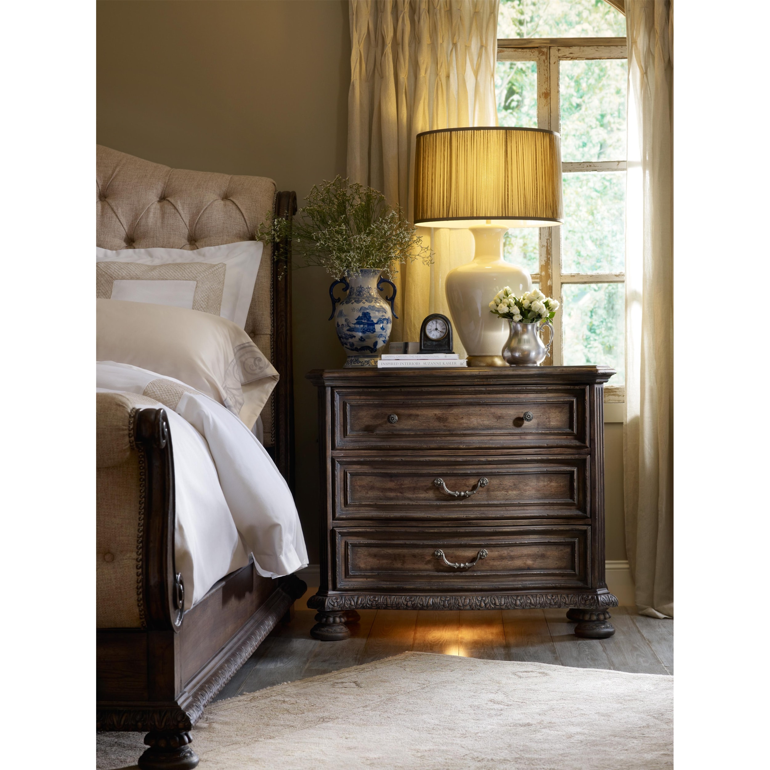 Hooker Furniture Rhapsody 5070-90566 King Size Tufted Sleigh Bed with ...