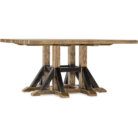 Adjustable Height Square Single Pedestal Dining Table