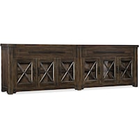 Rustic 6-Door Credenza with 2 Storage Drawers