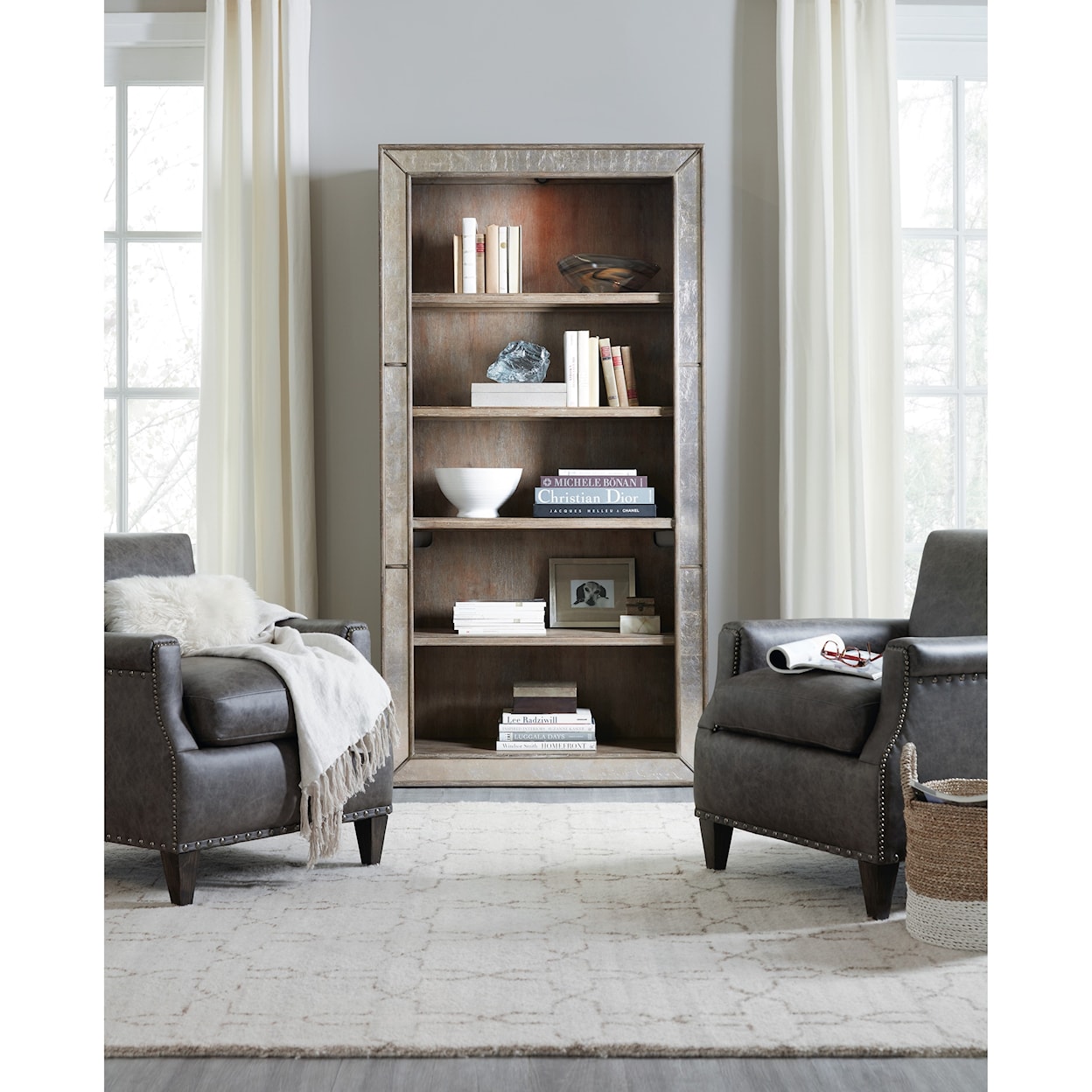 Hooker Furniture Rustic Glam 4-Shelf Bookcase
