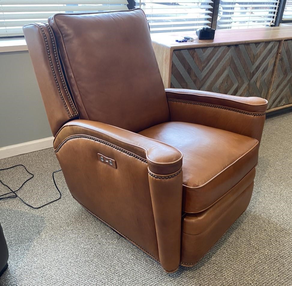 Huntington top grain leather glider recliner sale