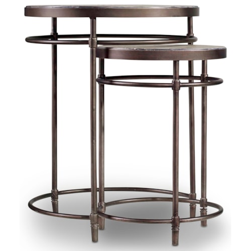 Transitional Nest of Tables with Metal Base