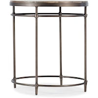 Transitional Round Wood and Metal End Table