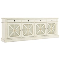 Transitional Entertainment Console with Built-in Outlet