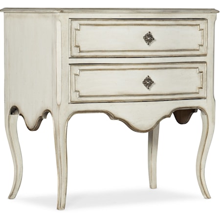 Traditional 2-Drawer Nightstand with Built-in Outlets