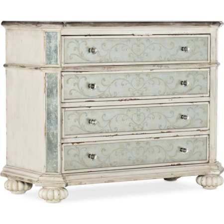 Jolie Fleur Bachelor Chest with Built-In Outlets and Touch Lighting