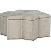 Transitional Star Ottoman with Nailhead Trim