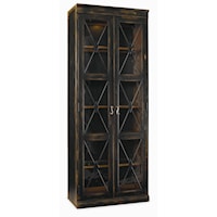 Traditional 2-Door Display Cabinet with Adjustable Shelves
