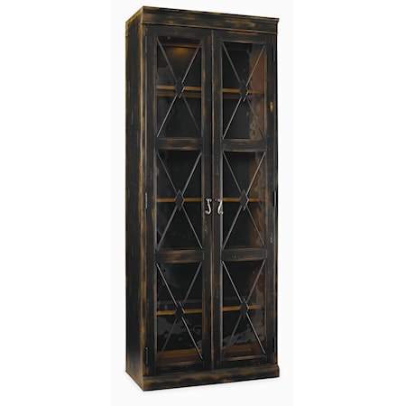 Traditional 2-Door Display Cabinet with Adjustable Shelves