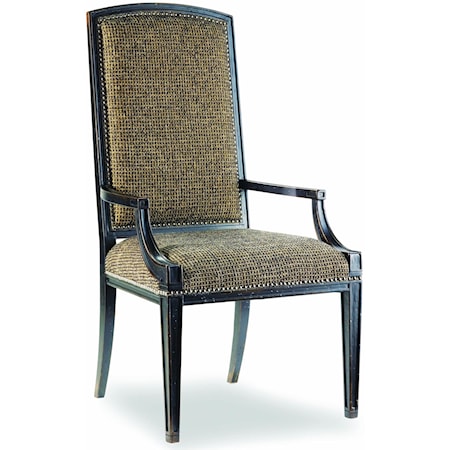 Traditional Dining Arm Chair with Nailhead Trim