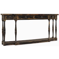 Rustic 4-Drawer Console Table