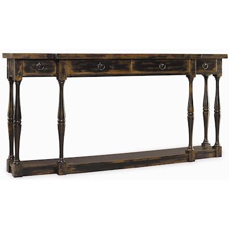 Four Drawer Thin Console