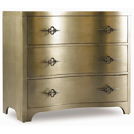 Traditional 3-Drawer Gold Accent Chest