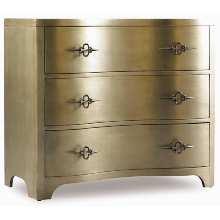 3-Drawer Gold Accent Chest