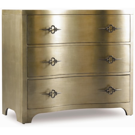 3-Drawer Gold Accent Chest