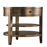 Contemporary One-Drawer Round Lamp Table