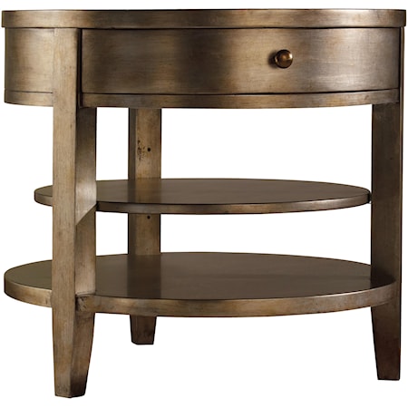 One-Drawer Round Lamp Table