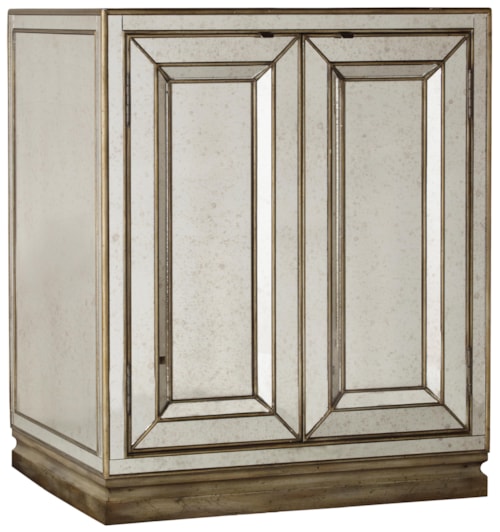 Glam 2-Door Mirrored Nightstand with USB Port