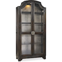 Traditional Glass Door Display Cabinet with Touch Lighting