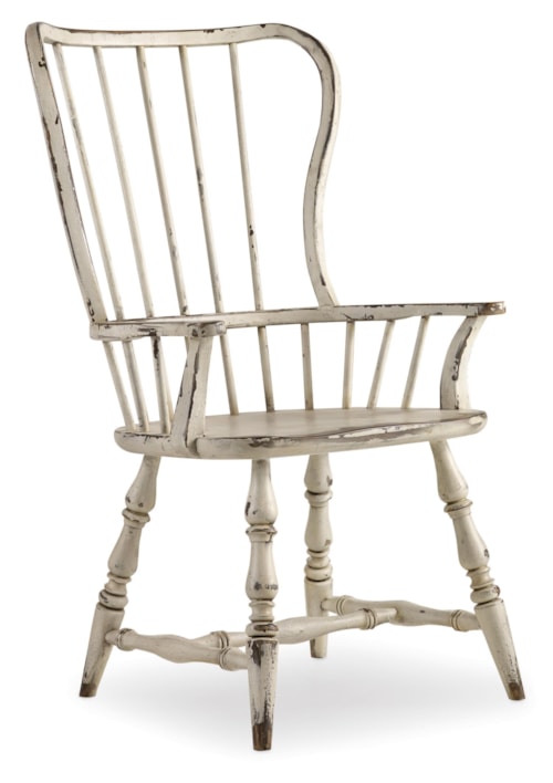 Rustic Dining Arm Chair with Spindle Back
