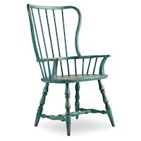 Rustic Dining Arm Chair with Spindle Back