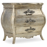 Traditional 3-Drawer Nightstand with Outlets