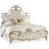 King Silver Leaf Upholstered Bed