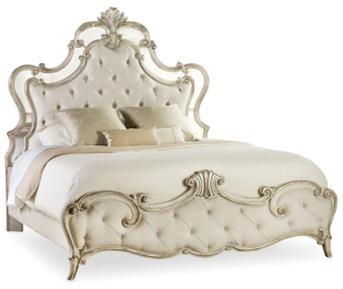 King Silver Leaf Upholstered Bed