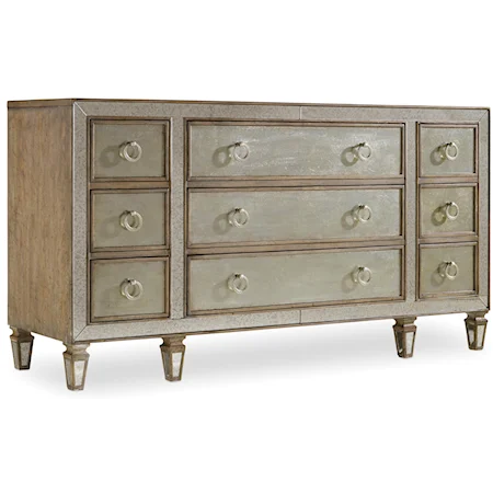 Traditional 9-Drawer Dresser with Felt Lining
