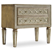 Traditional 2-Drawer Bachelors Chest with Wallpaper Interior