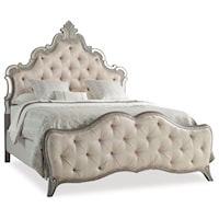 Traditional Upholstered King Panel Bed