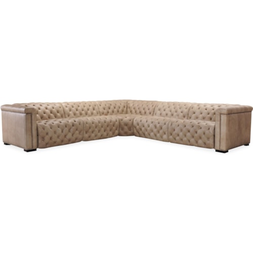 Grandier 5-Piece Power Leather Sectional with Power Headrests
