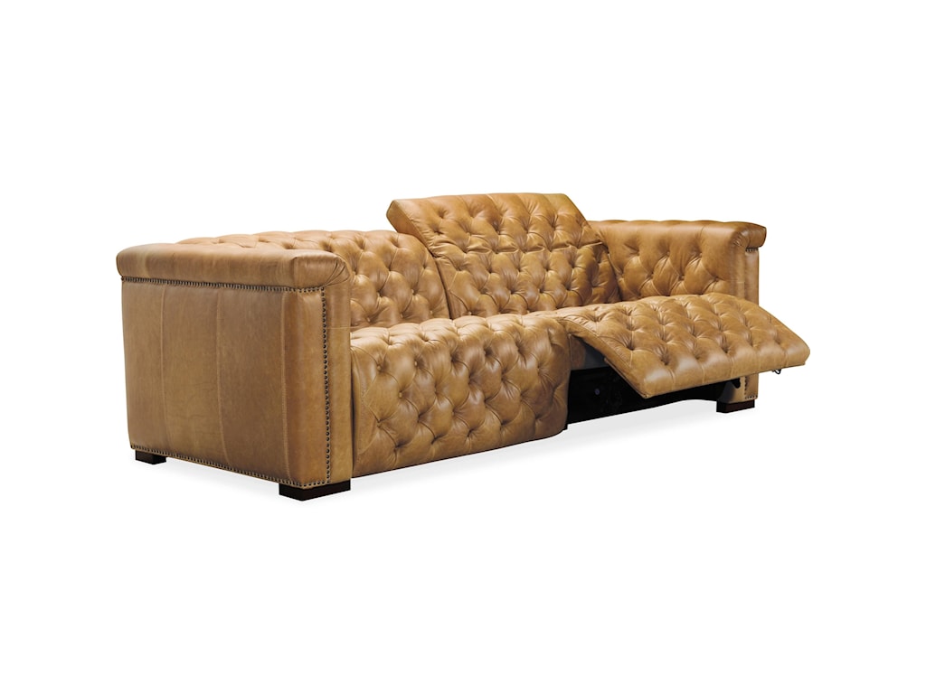hooker leather reclining sofa