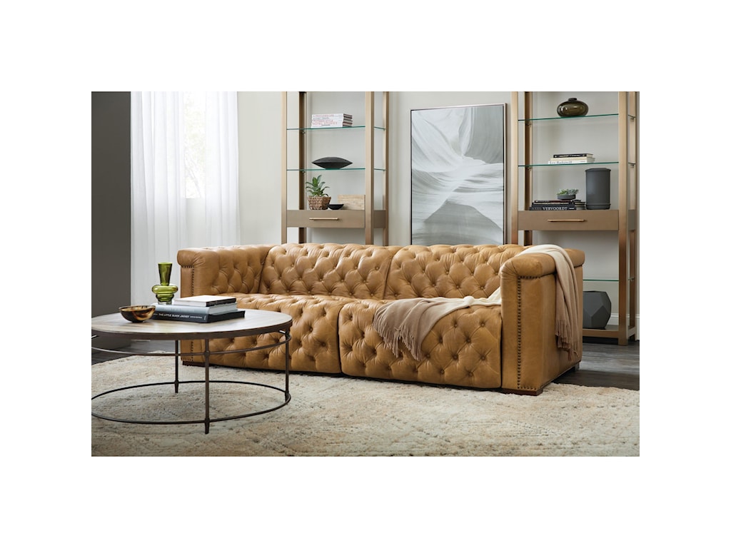 hooker furniture savion leather sofa