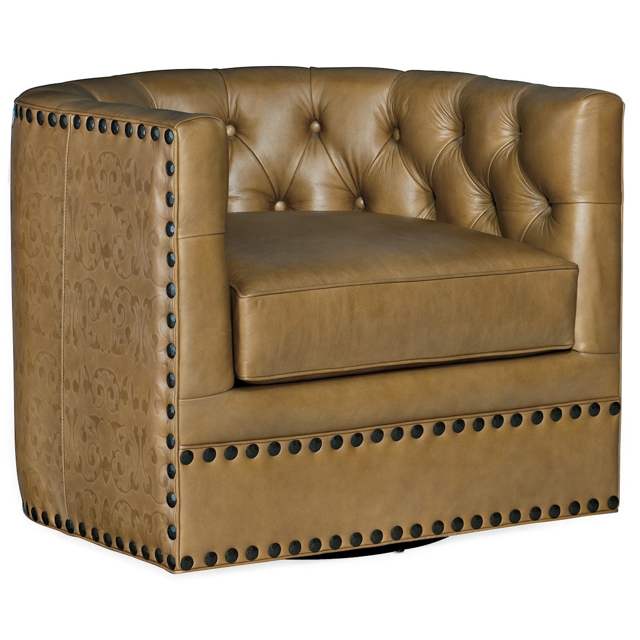 Hooker Furniture Club Chairs Lennox Tufted Swivel Chair