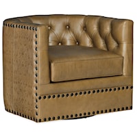 Lennox Tufted Swivel Chair with Nailhead Trim