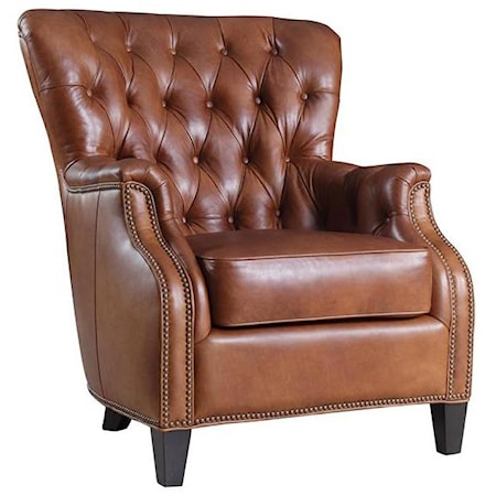 Transitional Wing Back Club Chair