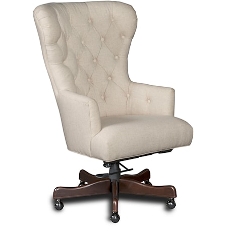 Larkin Oat Home Office Chair with Tufted Back