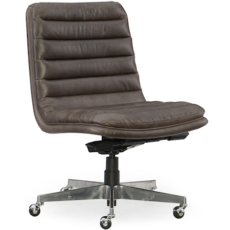 Contemporary Home Office Chair with Chrome Base