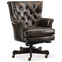 Theodore Leather Home Office Chair with Tufted Back