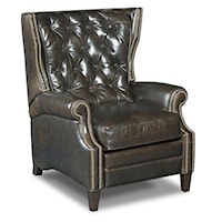 Reclining Wing Chair with Button Tufting and Nailheads