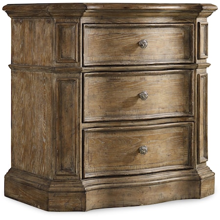 3 Drawer Nightstand with Outlet